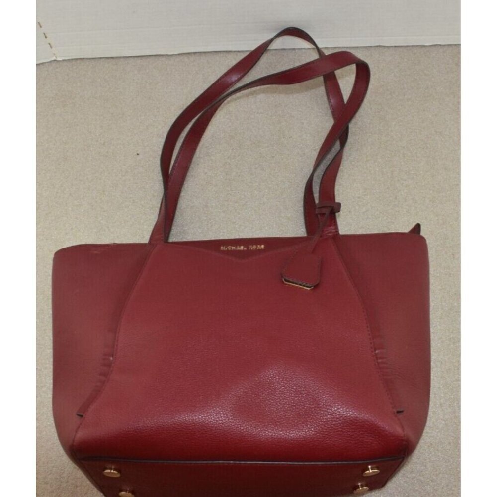 Michael Kors Womens Whitney Red Purse Leather Tote Shoulder Bag - Picture 2 of 16